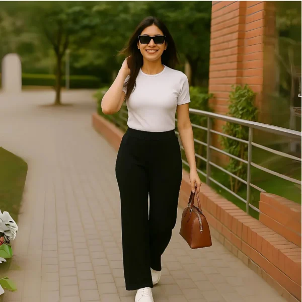 Everyday Luxe Flared Pants – Pink & Black Variants - Image 2