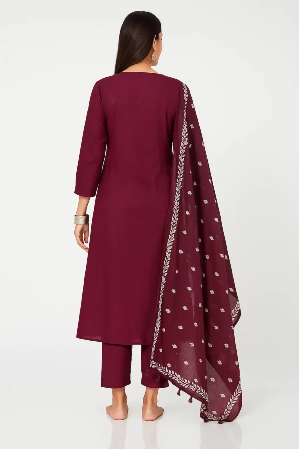 Elegant Floral Rayon Kurti Set with Dupatta – Premium Comfort Wear - Image 4