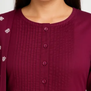 Elegant Floral Rayon Kurti Set with Dupatta – Premium Comfort Wear