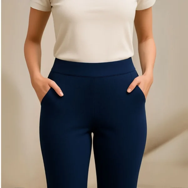 Women’s Ribbed Straight Fit Pant – Office & Everyday Comfort Wear - Image 4