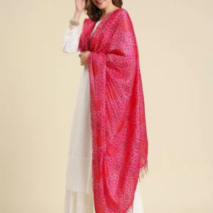 Printed Bandhini Art Silk Crushed Dupatta