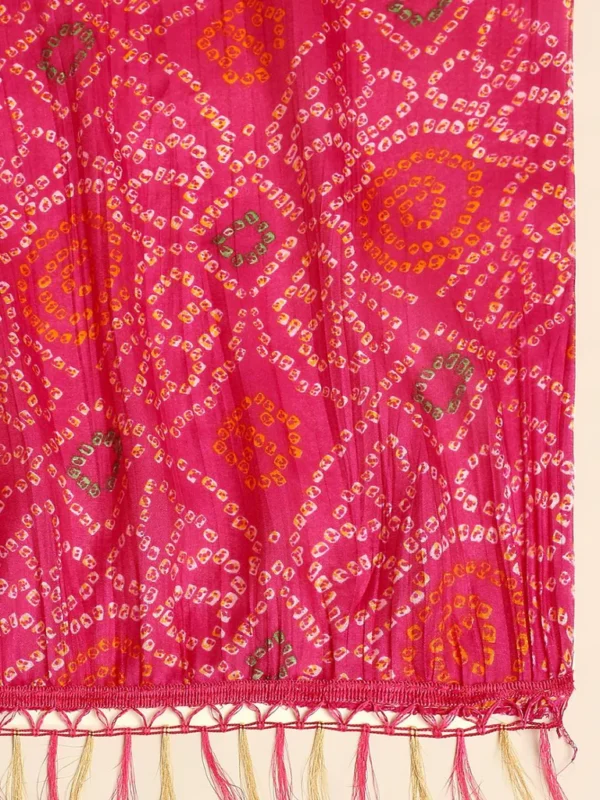 Printed Bandhini Art Silk Crushed Dupatta - Image 2